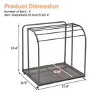 Porte-serviettes de piscine autoportant d'extérieur 5 barres avec base en rotin, gris