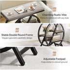 Table d'appoint à 3 niveaux moderne grise de 65 cm avec cadre métallique géométrique