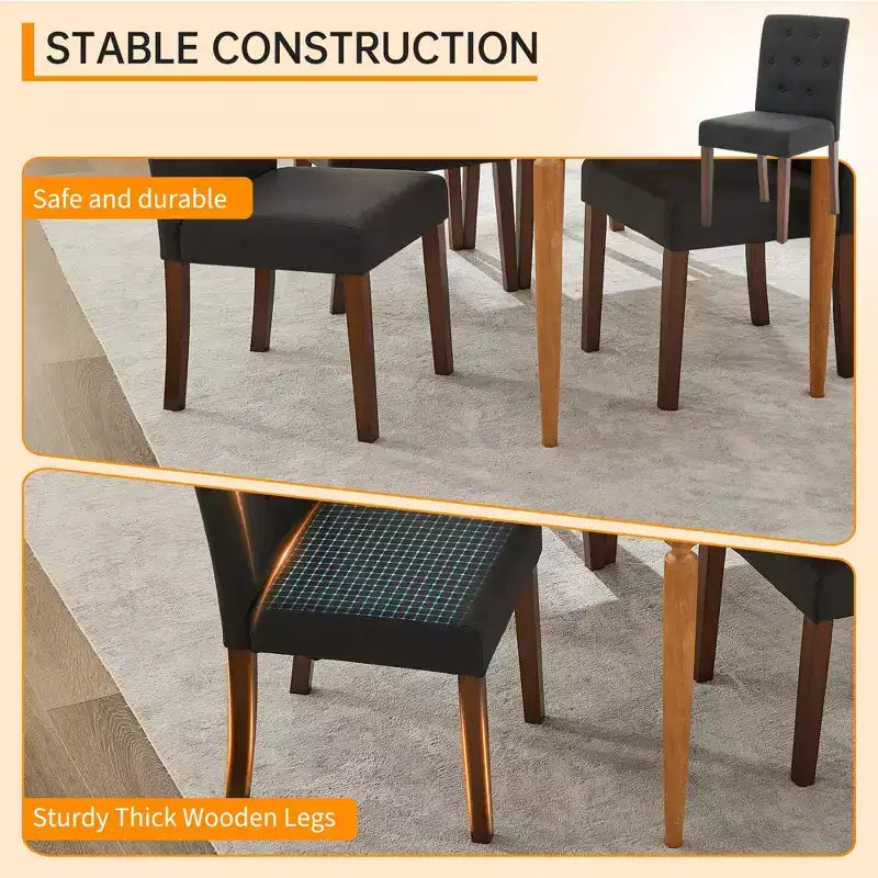 Chaise de salle à manger à piètement en bois