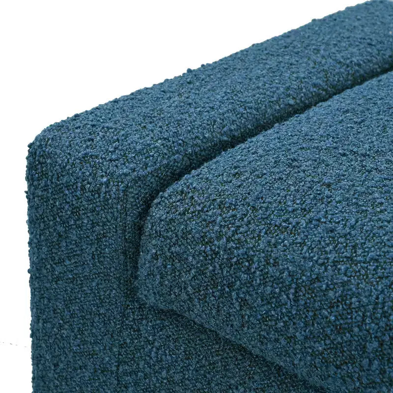 Banc Ottoman 50" en Boucle Texturé avec Couvercle Charnière et Rangement Dissimulé