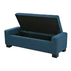 Banc Ottoman 50" en Boucle Texturé avec Couvercle Charnière et Rangement Dissimulé