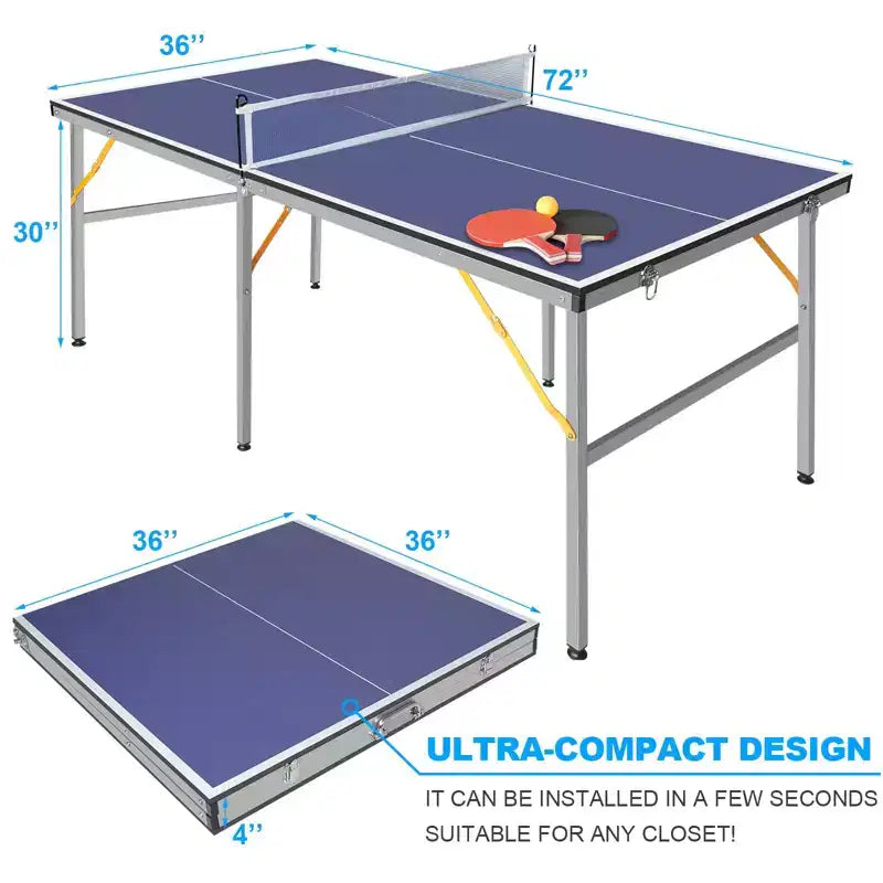 Tables de tennis de table professionnelles d'extérieur, Table de ping-pong portable d'intérieur/extérieur 6x3FT