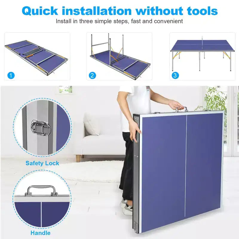 Tables de tennis de table professionnelles d'extérieur, Table de ping-pong portable d'intérieur/extérieur 6x3FT
