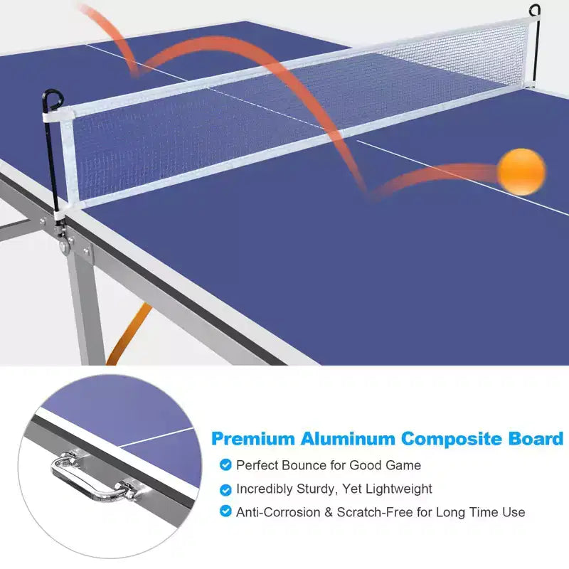 Tables de tennis de table professionnelles d'extérieur, Table de ping-pong portable d'intérieur/extérieur 6x3FT