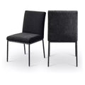 Meridina Furniture,Reeves Black Chenille Fabric Upholstered Dining Side Chair, Set of 2