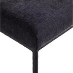 Chaise de salle à manger latérale rembourrée en chenille noire, ensemble de 2