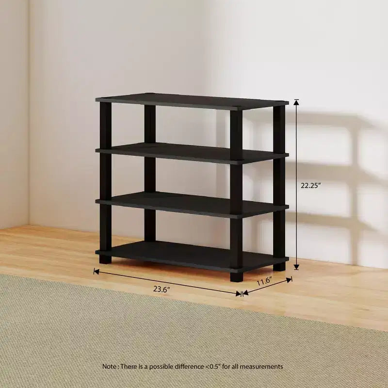 Meuble à chaussures 4 niveaux pour 12 paires, montage sans outils