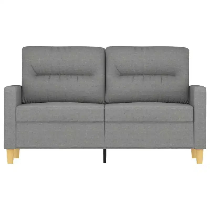 Canapé 2 places en tissu gris foncé, 100 % polyester avec structure en métal et contreplaqué