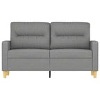 Canapé 2 places en tissu gris foncé, 100 % polyester avec structure en métal et contreplaqué