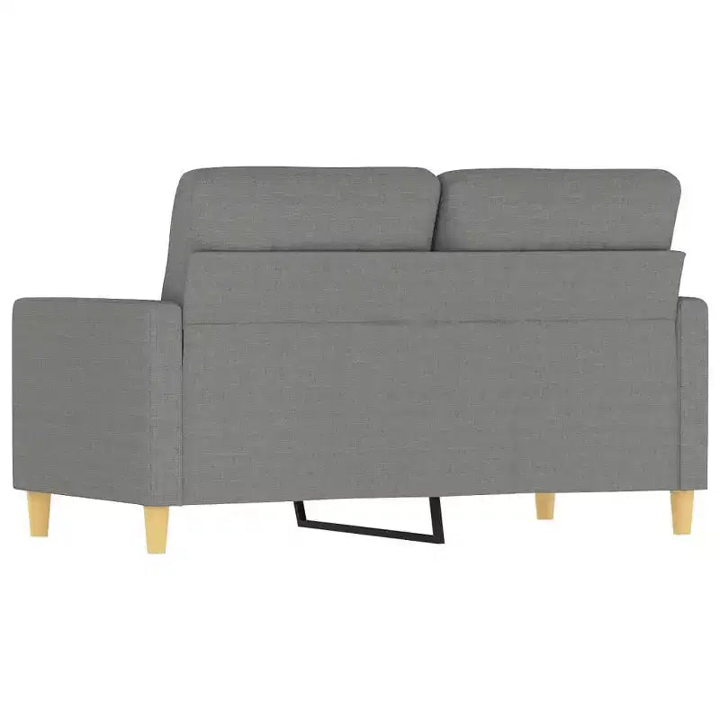 Canapé 2 places en tissu gris foncé, 100 % polyester avec structure en métal et contreplaqué