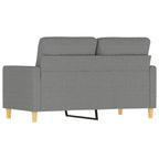 Canapé 2 places en tissu gris foncé, 100 % polyester avec structure en métal et contreplaqué