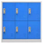 Armoire de rangement en acier, Gris et Bleu modernes, 35,4x17,7x36,4"