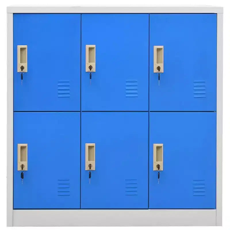Armoire de rangement en acier, Gris et Bleu modernes, 35,4x17,7x36,4"