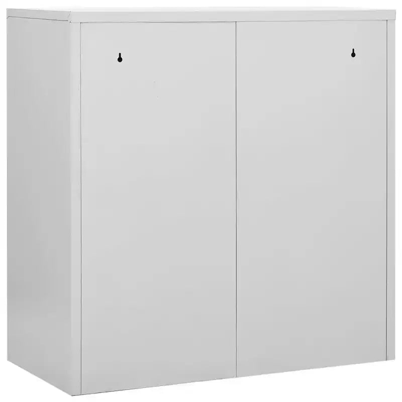 Armoire de rangement en acier, Gris et Bleu modernes, 35,4x17,7x36,4"