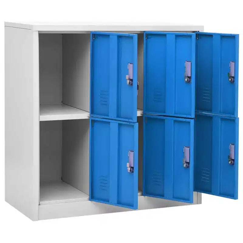 Armoire de rangement en acier, Gris et Bleu modernes, 35,4x17,7x36,4"