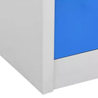 Armoire de rangement en acier, Gris et Bleu modernes, 35,4x17,7x36,4"
