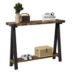 Console d'entrée, table d'appoint à 2 niveaux avec rangement, console étroite de 110 cm pour salon, petite table de couloir, table d'appoint