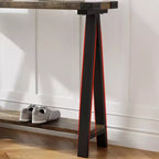 Console d'entrée, table d'appoint à 2 niveaux avec rangement, console étroite de 110 cm pour salon, petite table de couloir, table d'appoint