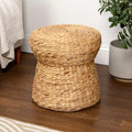 Tabouret Champignon Bohème Moderne Tressé en Jacinthe d'Eau
