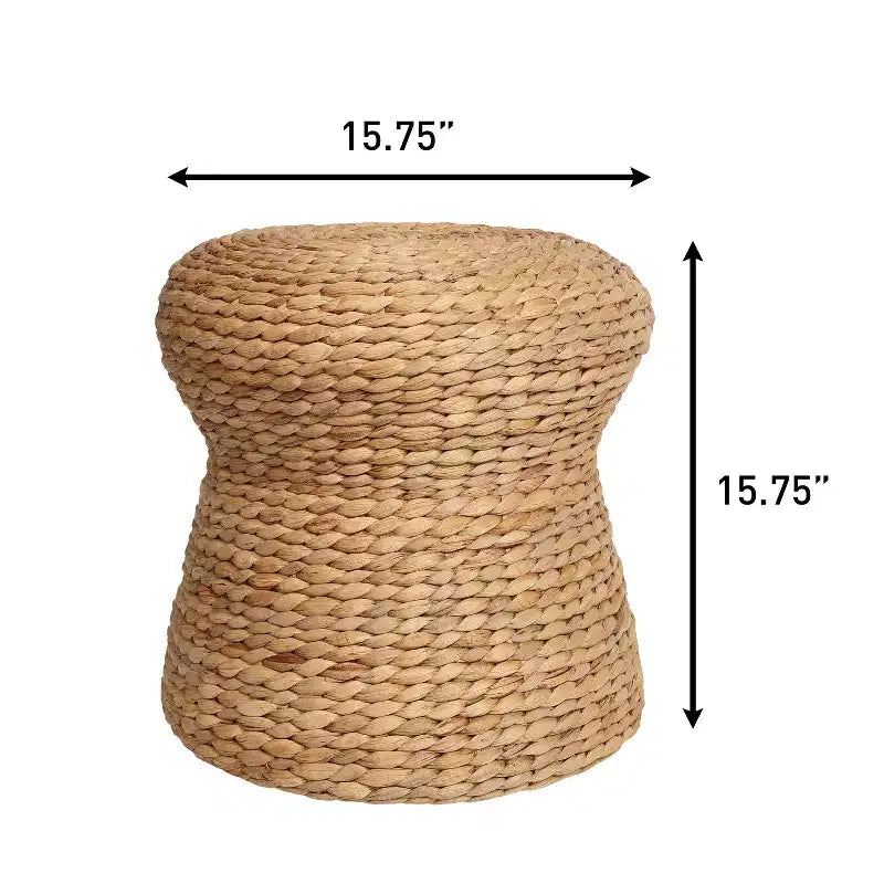 Tabouret Champignon Bohème Moderne Tressé en Jacinthe d'Eau
