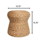 Tabouret Champignon Bohème Moderne Tressé en Jacinthe d'Eau