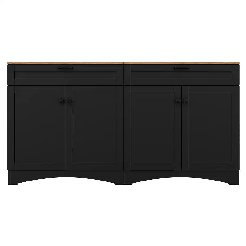 Meuble TV de style moderne du milieu du siècle avec 2 tiroirs et étagères réglables pour téléviseur de 70 pouces