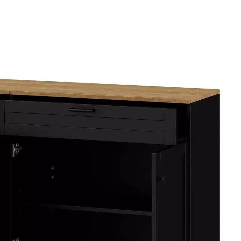 Meuble TV de style moderne du milieu du siècle avec 2 tiroirs et étagères réglables pour téléviseur de 70 pouces