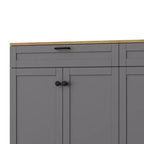 Meuble TV de style moderne du milieu du siècle avec 2 tiroirs et étagères réglables pour téléviseur de 70 pouces