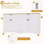 Meuble TV de style moderne du milieu du siècle avec 2 tiroirs et étagères réglables pour téléviseur de 70 pouces