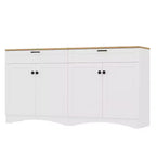 Meuble TV de style moderne du milieu du siècle avec 2 tiroirs et étagères réglables pour téléviseur de 70 pouces