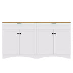 Meuble TV de style moderne du milieu du siècle avec 2 tiroirs et étagères réglables pour téléviseur de 70 pouces