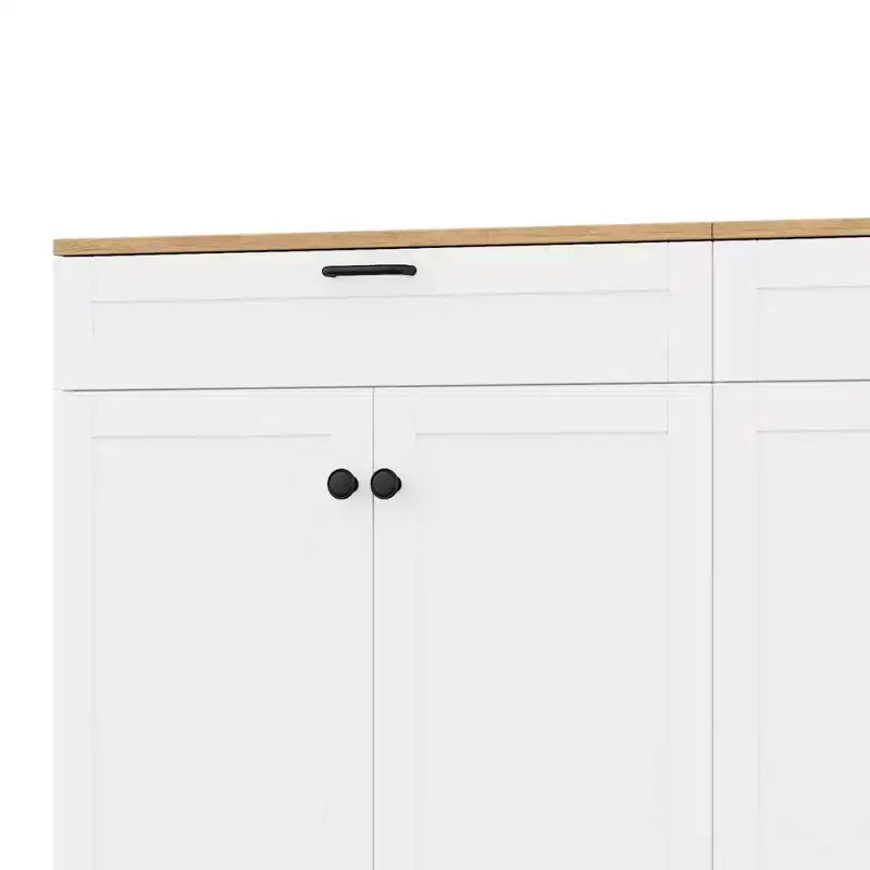 Meuble TV de style moderne du milieu du siècle avec 2 tiroirs et étagères réglables pour téléviseur de 70 pouces