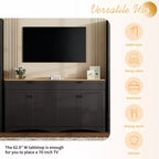 Meuble TV de style moderne du milieu du siècle avec 2 tiroirs et étagères réglables pour téléviseur de 70 pouces