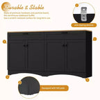 Meuble TV de style moderne du milieu du siècle avec 2 tiroirs et étagères réglables pour téléviseur de 70 pouces