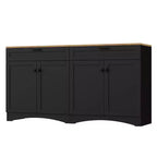 Meuble TV de style moderne du milieu du siècle avec 2 tiroirs et étagères réglables pour téléviseur de 70 pouces