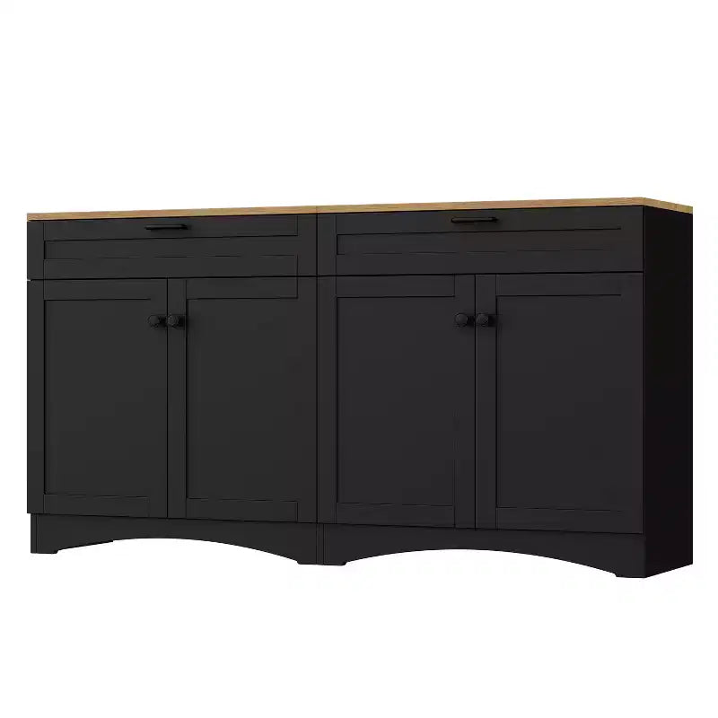 Meuble TV de style moderne du milieu du siècle avec 2 tiroirs et étagères réglables pour téléviseur de 70 pouces