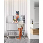Baignoire professionnelle de toilettage pour chiens en acier inoxydable de 50 po avec escalier et robinet