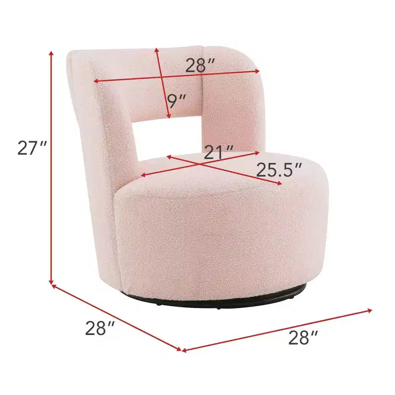 Fauteuil pivotant moderne, fausse fourrure douce type "nounours", pour salon