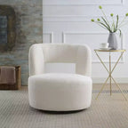 Fauteuil pivotant moderne, fausse fourrure douce type "nounours", pour salon