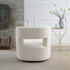 Fauteuil pivotant moderne, fausse fourrure douce type "nounours", pour salon
