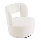 Fauteuil pivotant moderne, fausse fourrure douce type "nounours", pour salon