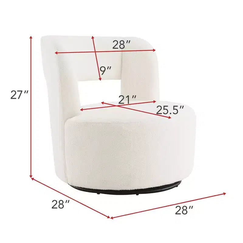 Fauteuil pivotant moderne, fausse fourrure douce type "nounours", pour salon