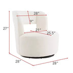 Fauteuil pivotant moderne, fausse fourrure douce type "nounours", pour salon