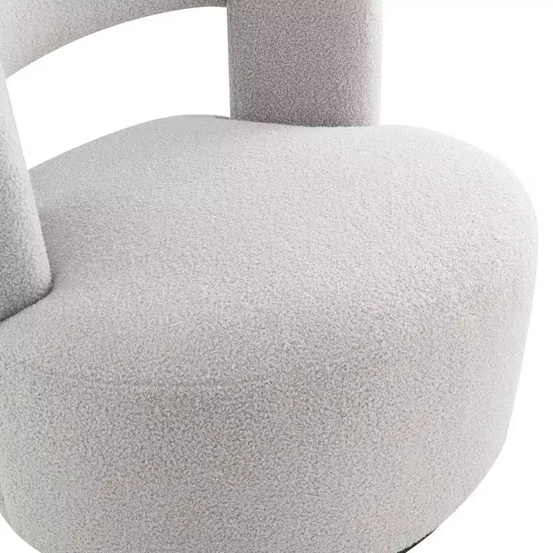 Fauteuil pivotant moderne, fausse fourrure douce type "nounours", pour salon