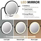 Coiffeuse avec miroir 3 modes et chargement sans fil, blanc