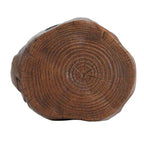 Table d'appoint de patio ronde rustique en béton léger, design souche d'arbre