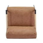 Fauteuil d'appoint moderne avec coussins moelleux, accoudoirs en bois et cadre en métal