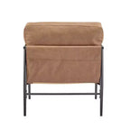 Fauteuil d'appoint moderne avec coussins moelleux, accoudoirs en bois et cadre en métal