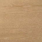 Table basse ronde de 36 po en placage de chêne avec étagère inférieure