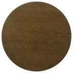 Table basse ronde de 36 po en placage de chêne avec étagère inférieure